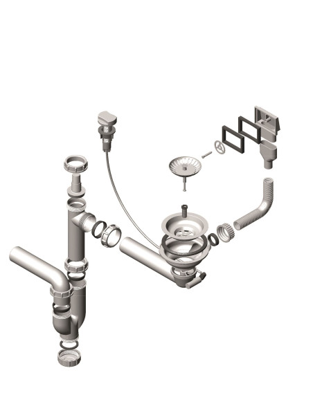 ALVEUS SIPHON diametrs 114 singls ar POP-UP pārplūdi ALVEUS SIPHON diametrs 114 singls ar POP-UP pārplūdi