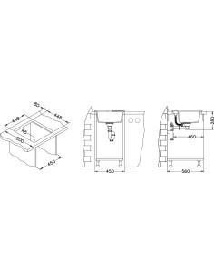 ALVEUS NIAGARA 20 melna granīta izlietne 2