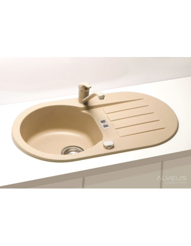 ALVEUS NIAGARA 40 balta granīta izlietne