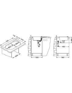 ALVEUS NIAGARA 40 bēša granīta izlietne 2