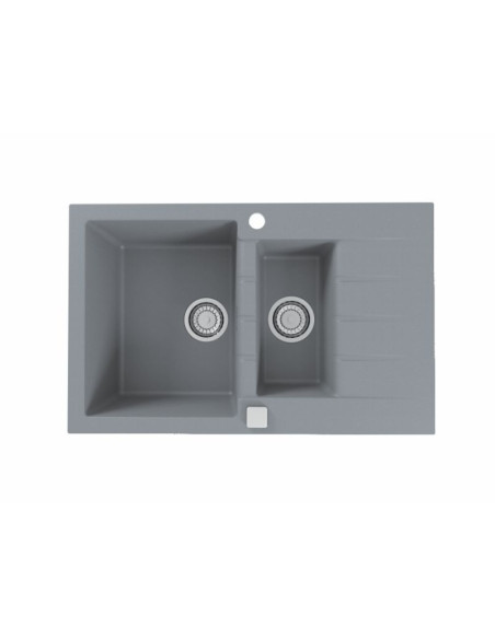 CADIT 70 col. 81 BETONS (790x500) Granitāla izlietne 1,5 bļoda ar POP-UP sifonu 3 1/2"