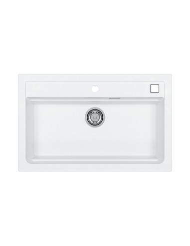 ATROX 40 col. 11 WHITE Granitāla izlietne (790 x 500) 1 bļoda ar POP-UP sifonu 3 1/2"