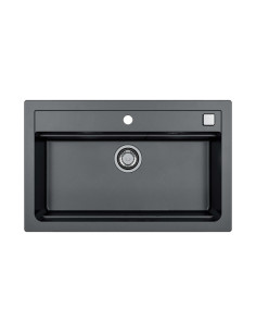ATROX 40 col. 91 BLACK Granitāla izlietne (790 x 500) 1 bļoda ar POP-UP sifonu 3 1/2"