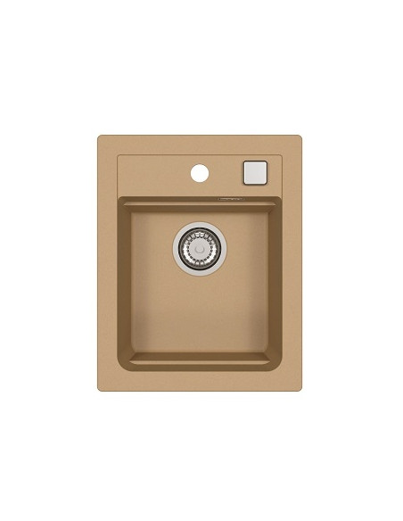 ATROX 10 col. 22 SAND Granitāla izlietne (400 x 500) 1 bļoda ar POP-UP sifonu 3 1/2"