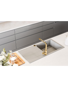 CADIT 50 col. 22 SAND (1000x500) Granitāla izlietne 1 bļoda ar POP-UP sifonu 3 1/2" 2