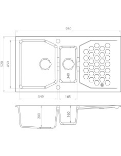 ALVEUS SENSUAL 70 balta granīta izlietne 2