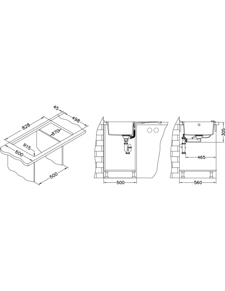 ALVEUS SENSUAL 30 balta granīta izlietne