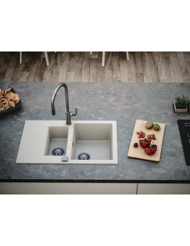 CADIT 70 col. 11 WHITE (790x500) Granitāla izlietne 1 bļoda ar POP-UP sifonu 3 1/2"