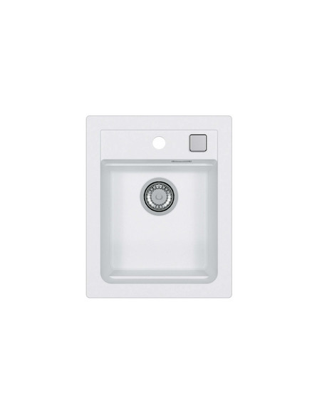 ATROX 10 col. 11 WHITE Granitāla izlietne (400 x 500) 1 bļoda ar POP-UP sifonu 3 1/2"