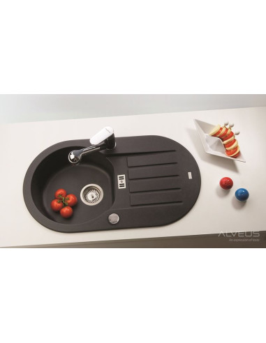 ALVEUS NIAGARA 40 melna granīta izlietne