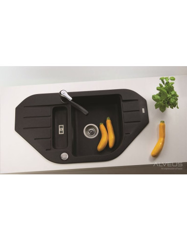 ALVEUS NIAGARA 60 balta granīta izlietne