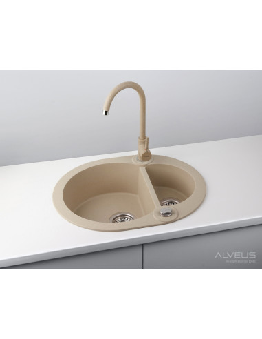 ALVEUS ROLL 80 melna granīta izlietne