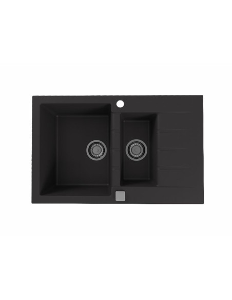 CADIT 70 col. 91 BLACK (790x500) Granitāla izlietne 1,5 bļoda ar POP-UP sifonu 3 1/2" CADIT 70 col. 91 BLACK (790x500) Granitāla izlietne 1,5 bļoda ar POP-UP sifonu 3 1/2"
