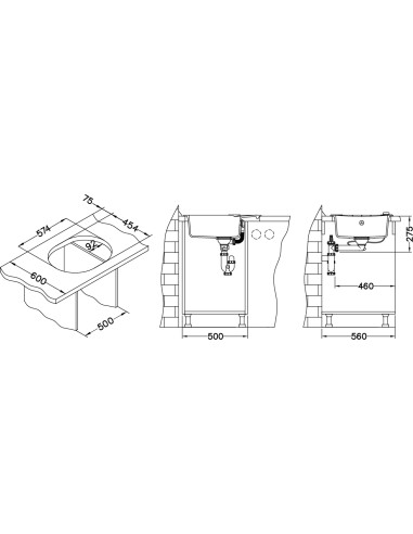 ALVEUS ROLL 40 balta granīta izlietne