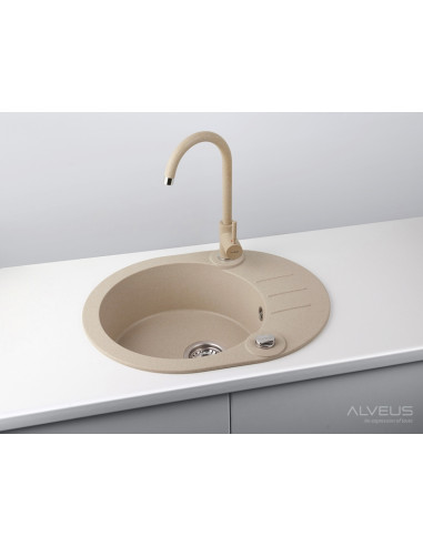 ALVEUS ROLL 40 balta granīta izlietne