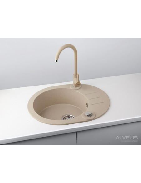 ALVEUS ROLL 40 balta granīta izlietne