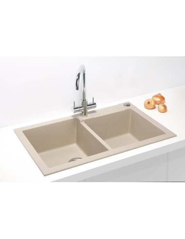 ALVEUS ROCK 90 bēša granīta izlietne