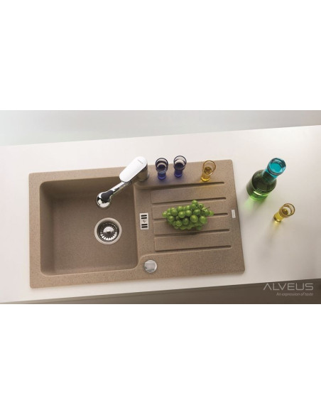 ALVEUS NIAGARA 30 melna granīta izlietne