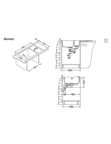 ALVEUS SENSUAL 70 granīta izlietnes tērauds