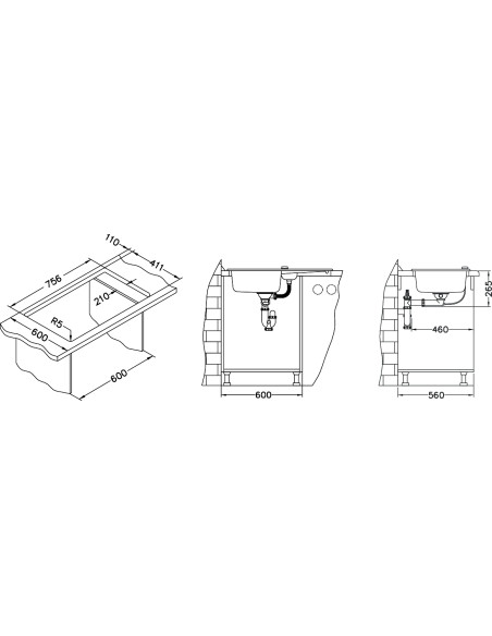 ALVEUS NIAGARA 70 balta granīta izlietne