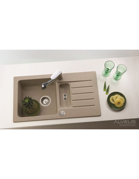 ALVEUS NIAGARA 70 balta granīta izlietne