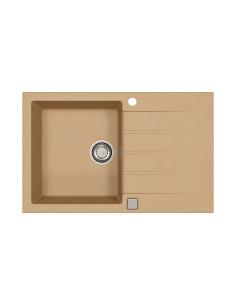 CADIT 20 col. 55 BEIGE (790x500) Granitāla izlietne 1 bļoda ar POP-UP sifonu 3 1/2" + AM-ROYAL CEPTINA 24CM (32905-M34152) 2