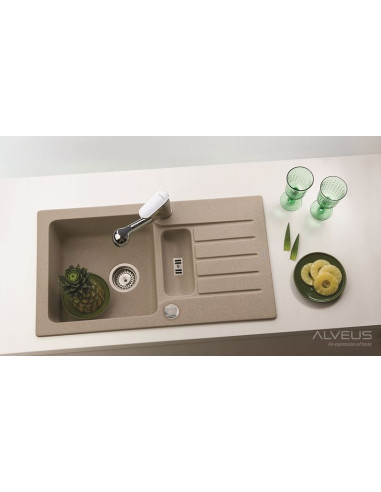 ALVEUS NIAGARA 70 melna granīta izlietne