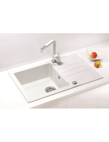 ALVEUS ROCK 130 balta granīta izlietne