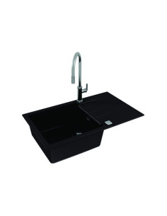 CADIT 40 col. 91 BLACK (860x500) Granitāla izlietne 1 bļoda ar POP-UP sifonu 3 1/2" 2