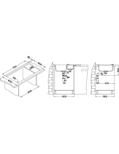 ALVEUS ROCK 70 bēša granīta izlietne 2