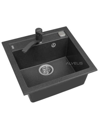 ALVEUS FORMIC 20 melna granīta izlietne