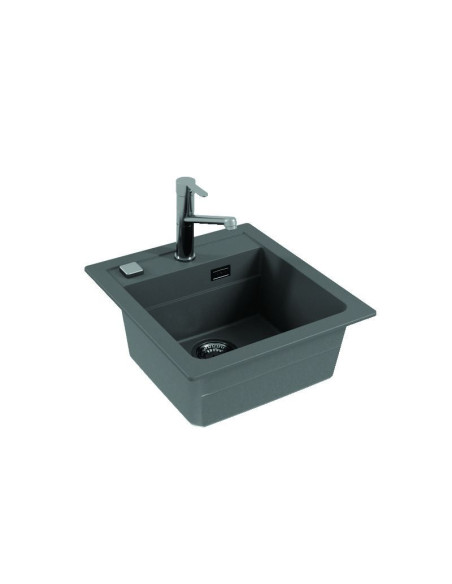 ATROX 20 col. 81 BETONS Granitāla izlietne 1 bļoda ar POP-UP sifonu 3 1/2"