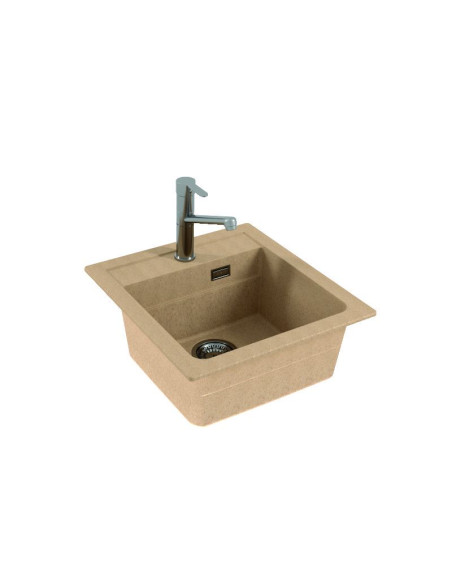 ATROX 20 col. 55 BEIGE Granitāla izlietne 1 bļoda ar POP-UP sifonu 3 1/2"