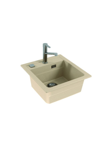 ATROX 20 col. 22 SAND Granitāla izlietne 1 bļoda ar POP-UP sifonu 3 1/2"