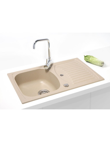 Ieraksta 30 col.11 balta (78x48) Granitāla izlietne ar POP-UP sifonu