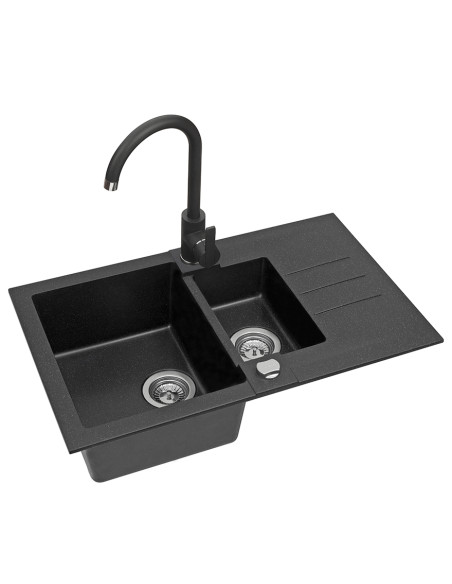 ALVEUS ROCK 70 melns + Tonia jaucējkrāns ALVEUS ROCK 70 melns + Tonia jaucējkrāns