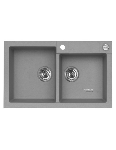 ROCK 90 col. 81 betons (78x48) Granitāla izlietne 2 bļodas ar POP-UP sifonu ROCK 90 col. 81 betons (78x48) Granitāla izlietne 2 bļodas ar POP-UP sifonu