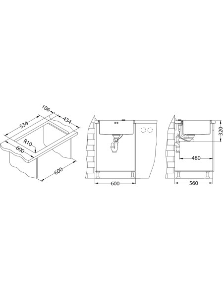 ALVEUSQUADRIX 50 tērauda izlietne MONARCH varš