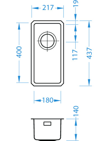 ALVEUS KOMBINO 10 tērauda izlietne brūna piekārta