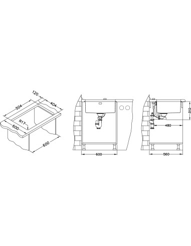 ALVEUS KOMBINO 50 U tērauda izlietne MONARCH antracīts