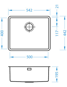 ALVEUS KOMBINO 50 FS tērauda izlietne MONARCH brūna 2