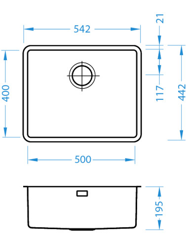 ALVEUS KOMBINO 50 FS tērauda izlietne MONARCH brūna