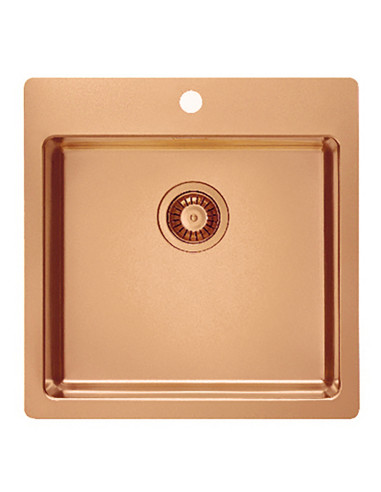 Monarch PURE 30 COPPER QC tērauda izlietne 515 x 525 mm Quick Close kanalizācija