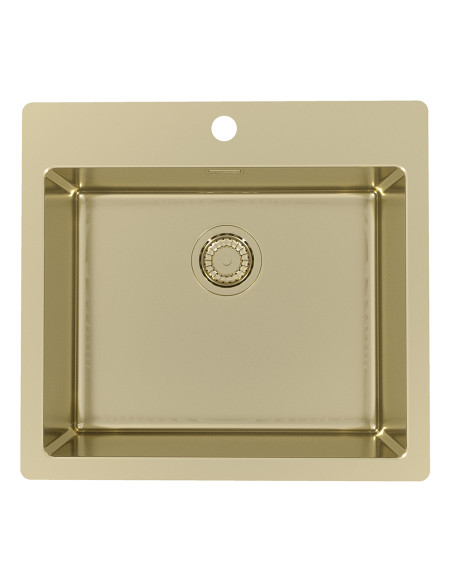Monarch PURE 70 F/S QC GOLD tērauda izlietne 565x525 mm Quick Close kanalizācija