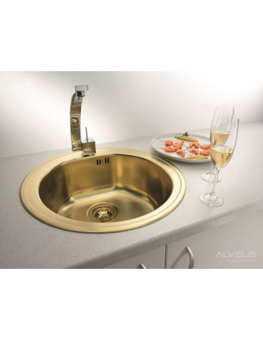 ALVEUS MONARCH FORM 30 zelta tērauda izlietne