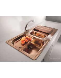 ALVEUS LINE 10 tērauda izlietne MONARCH zelts 2