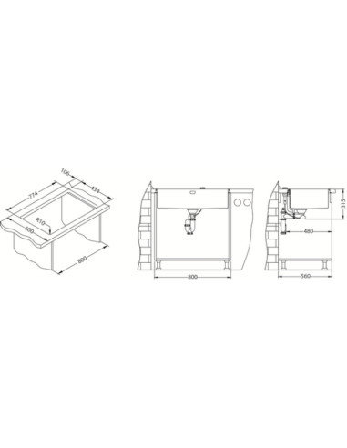 ALVEUS QUADRIX 60 zelta izlietne