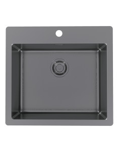Monarch PURE 70 F/S QC ANTHRACITE tērauda izlietne 565x525 mm Quick Close kanalizācija