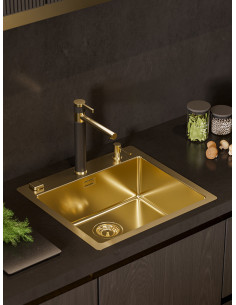 Monarch PURE 70 F/S QC ANTHRACITE tērauda izlietne 565x525 mm Quick Close kanalizācija 2