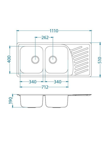 ALVEUS ELEGANT 70 satīna tērauda izlietne